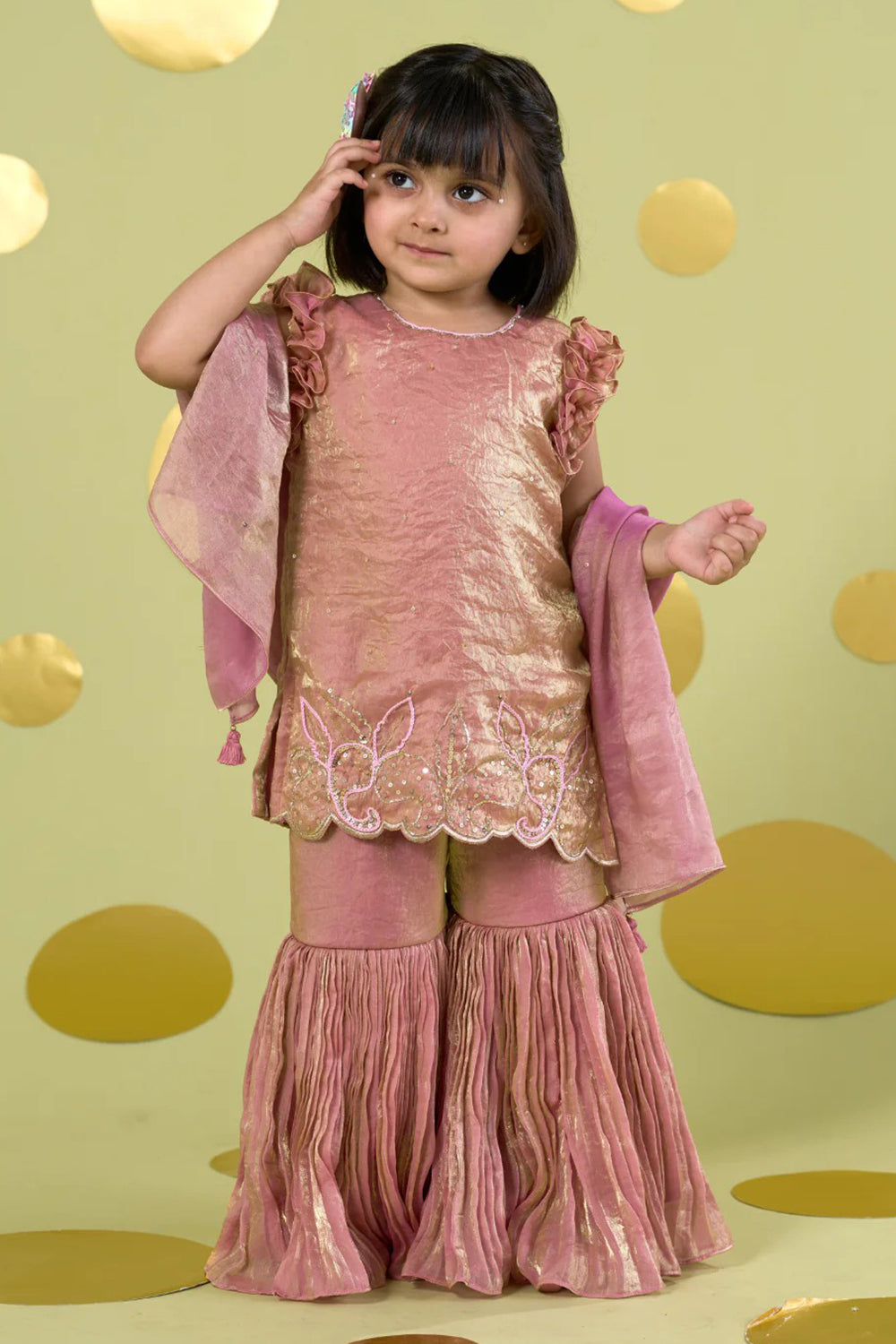 PINK KAIRI EMBROIDERED SHARARA