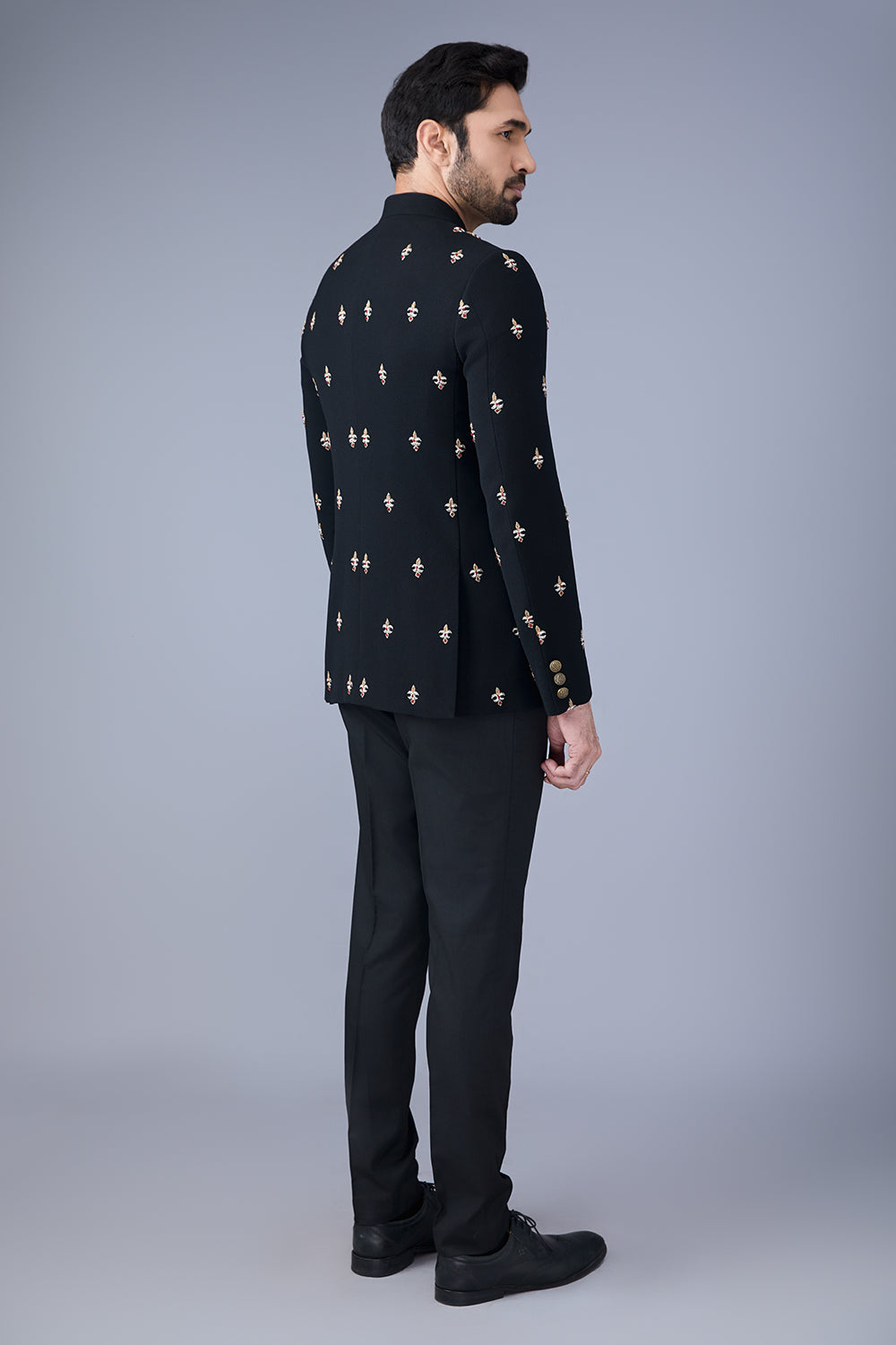 Black Embroidered Bandhgala