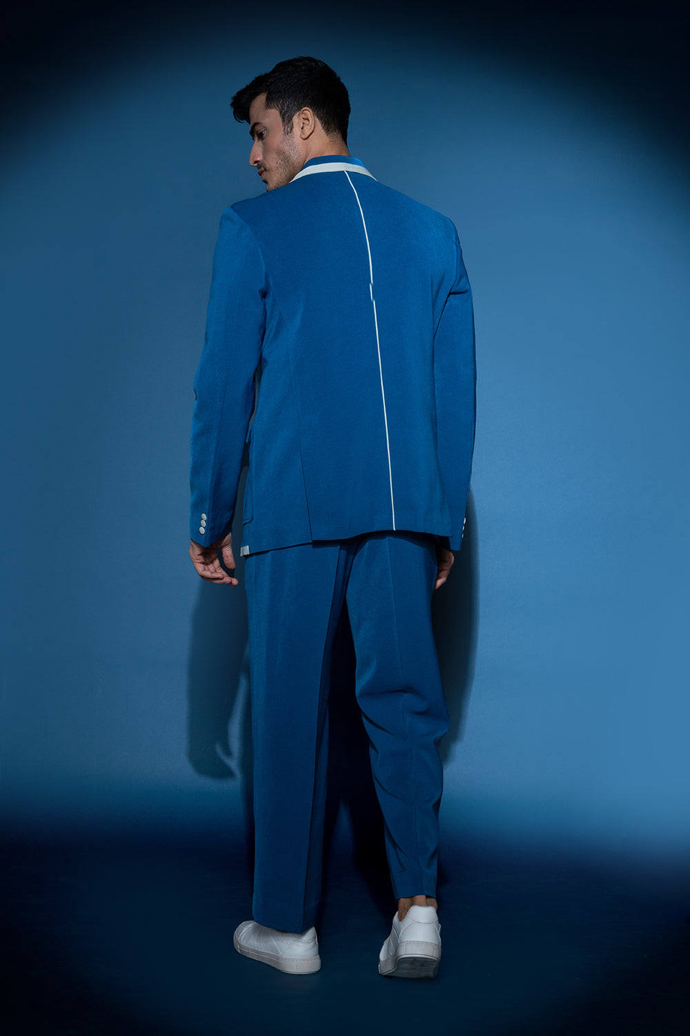 Cobalt Blue Jacket With Notch Lapel