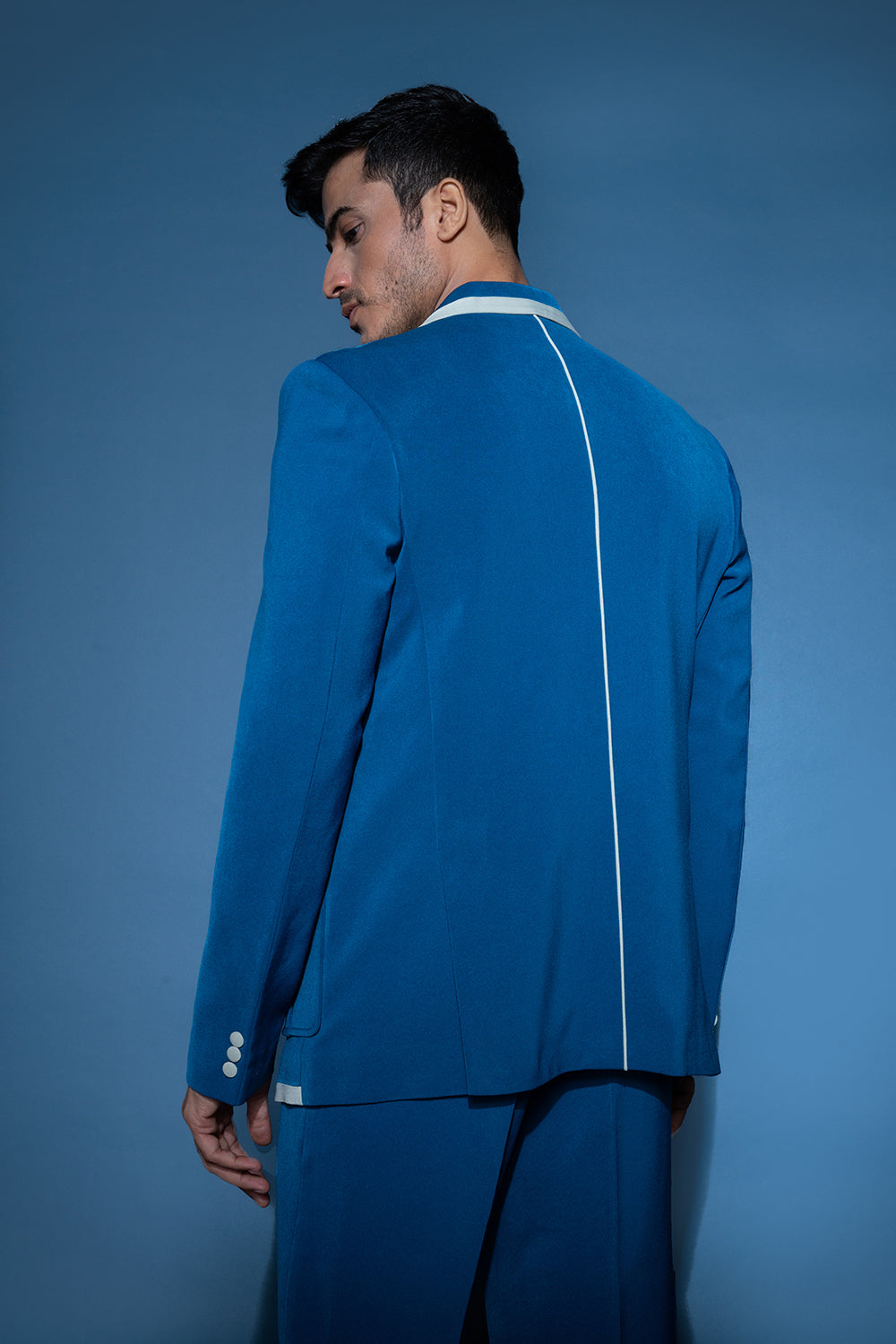 Cobalt Blue Jacket With Notch Lapel