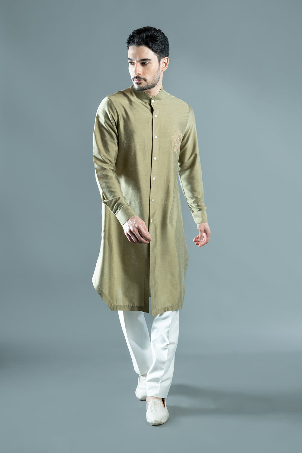 Green Aari Work Kurta