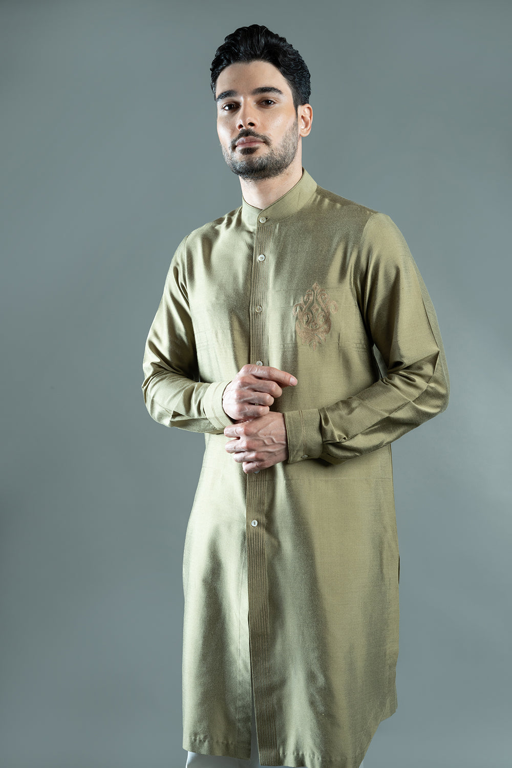 Green Aari Work Kurta
