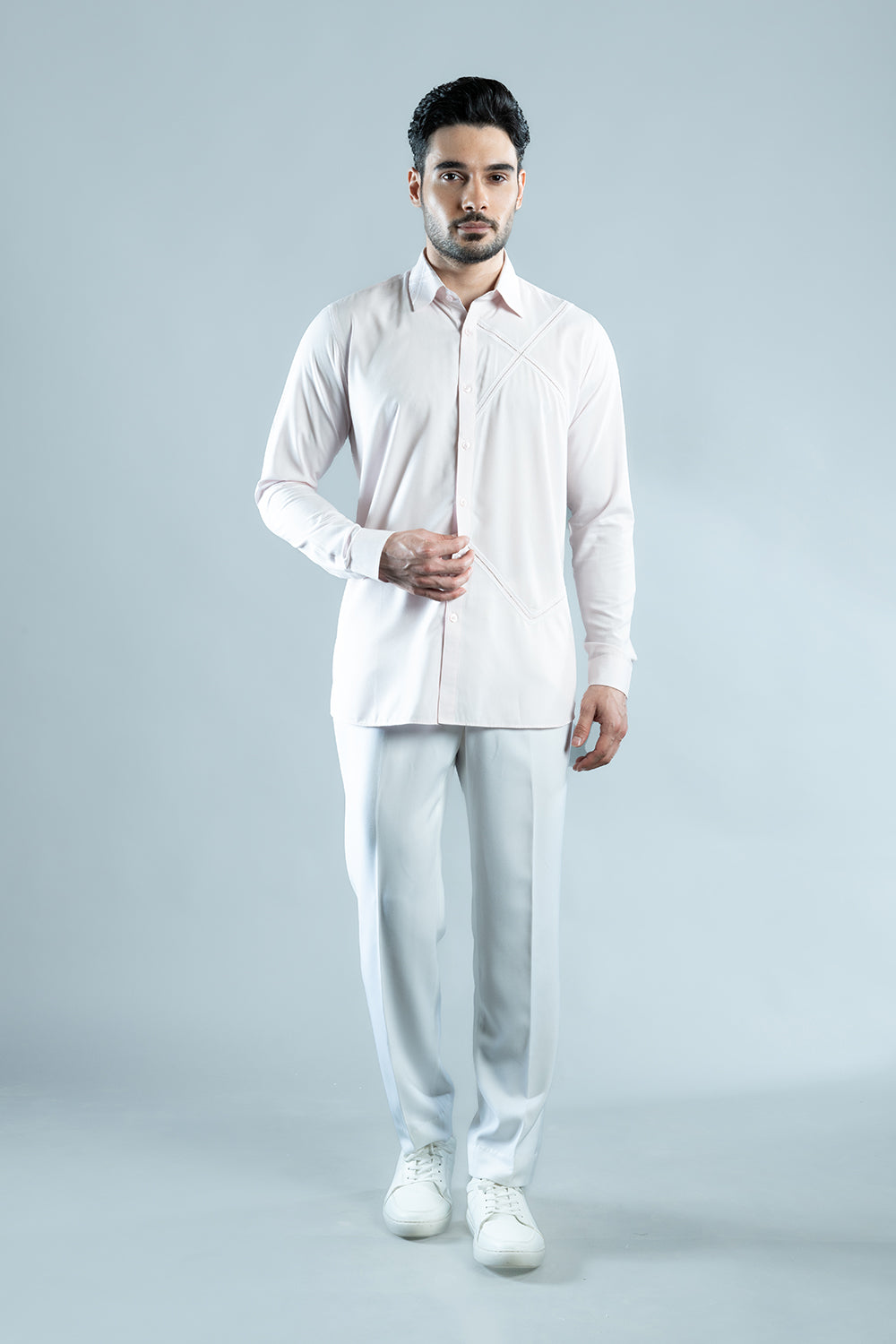 Light Pink Embroidered Shirt