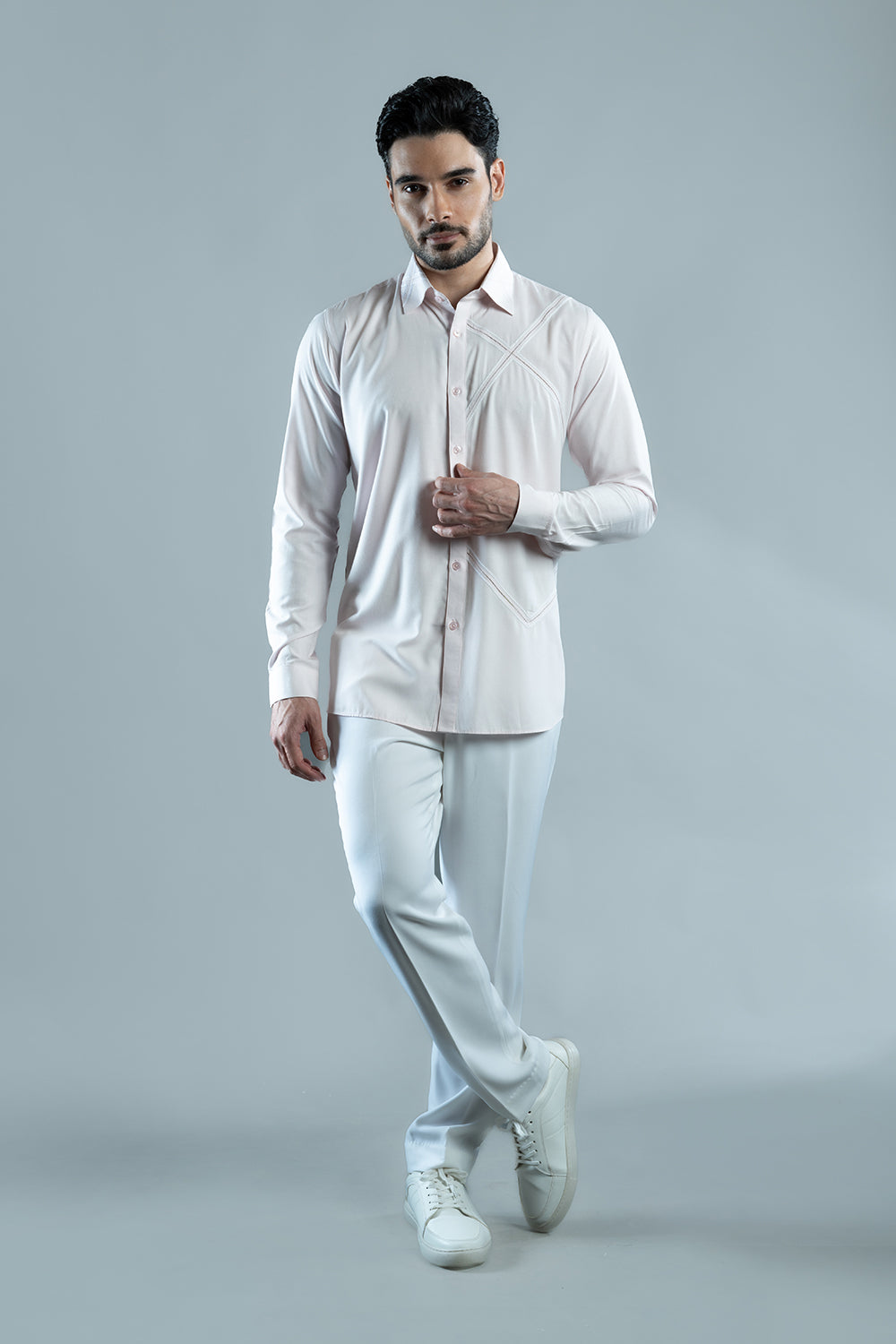 Light Pink Embroidered Shirt