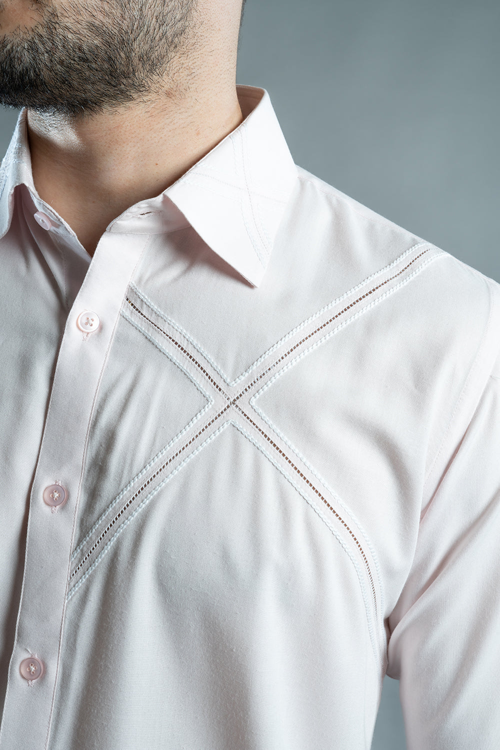 Light Pink Embroidered Shirt