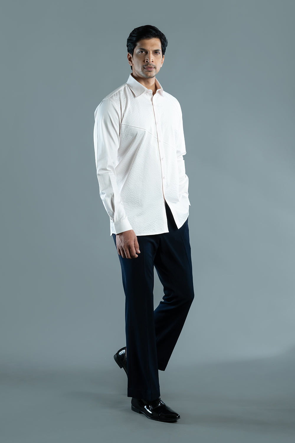 Light Pink Cotton Textured Shirt