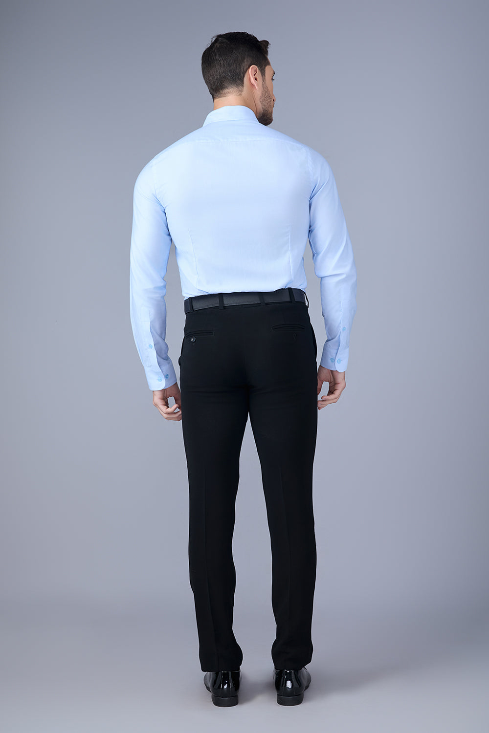 Light Blue Shirt With White Stitches