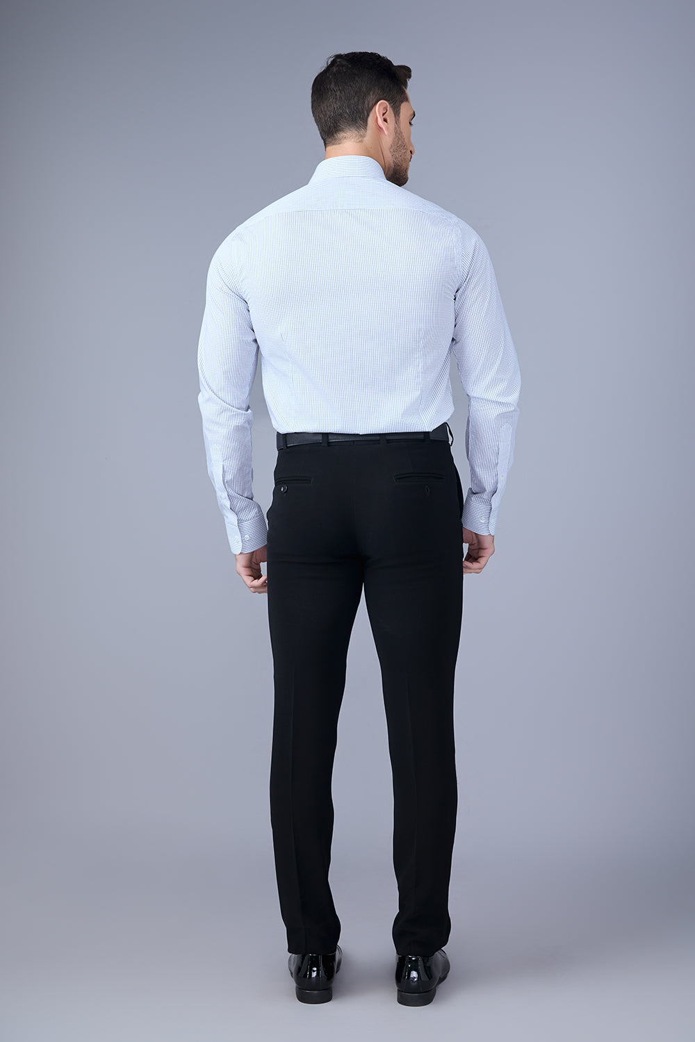 White Shirt With Blue Checquered Cooperate Shirt