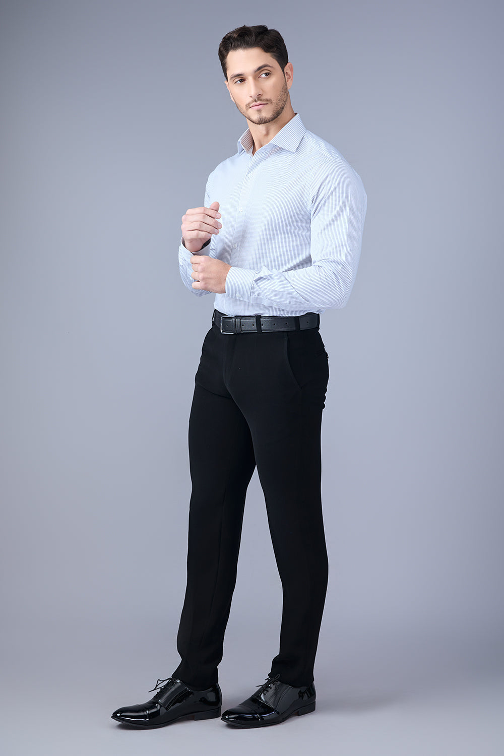 White Shirt With Blue Checquered Cooperate Shirt
