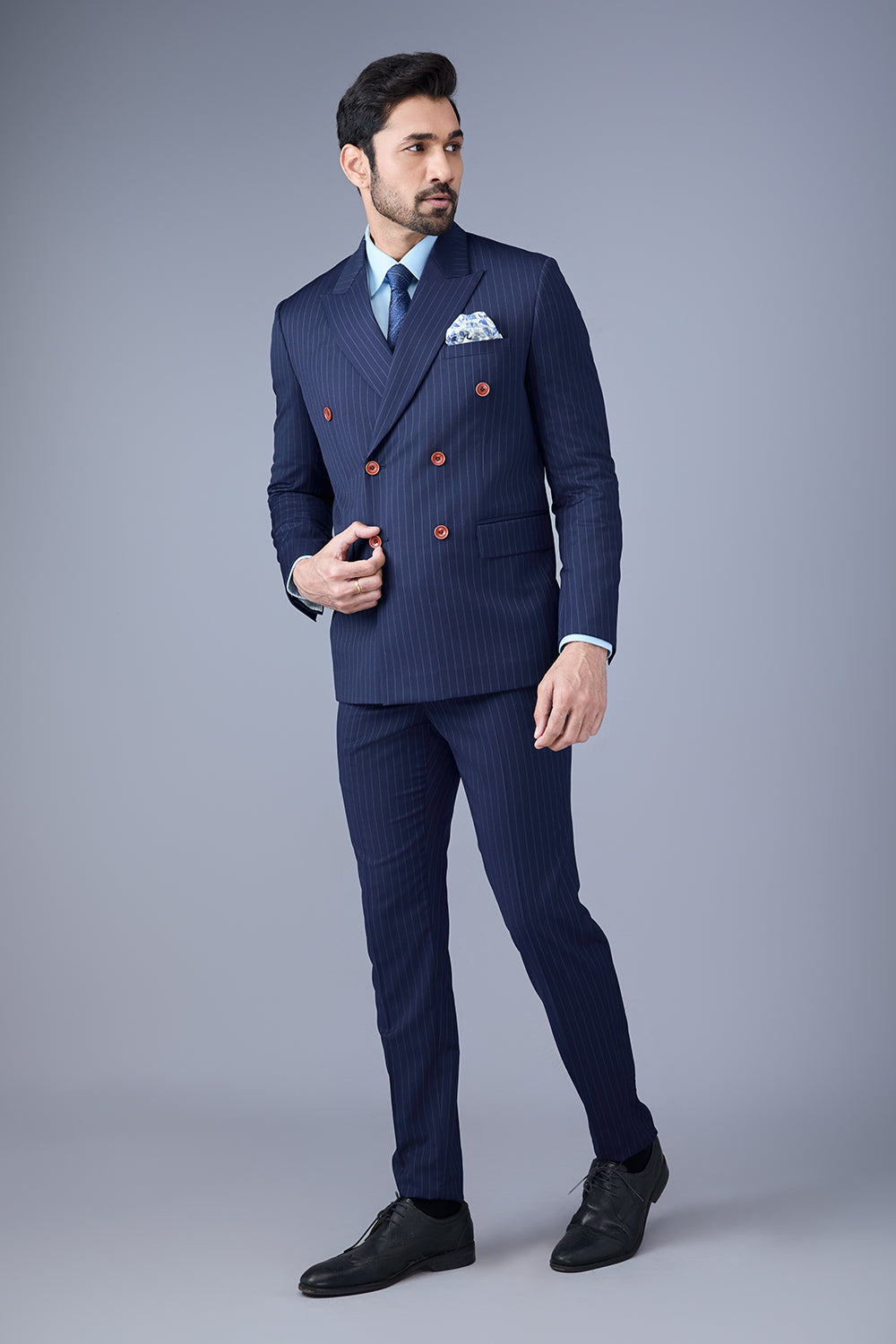 Navy Double Breasted Suit