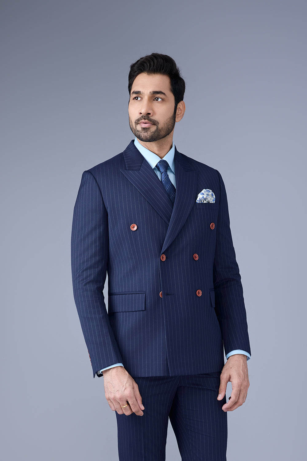 Navy Double Breasted Suit