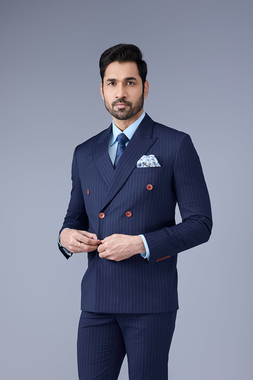 Navy Double Breasted Suit