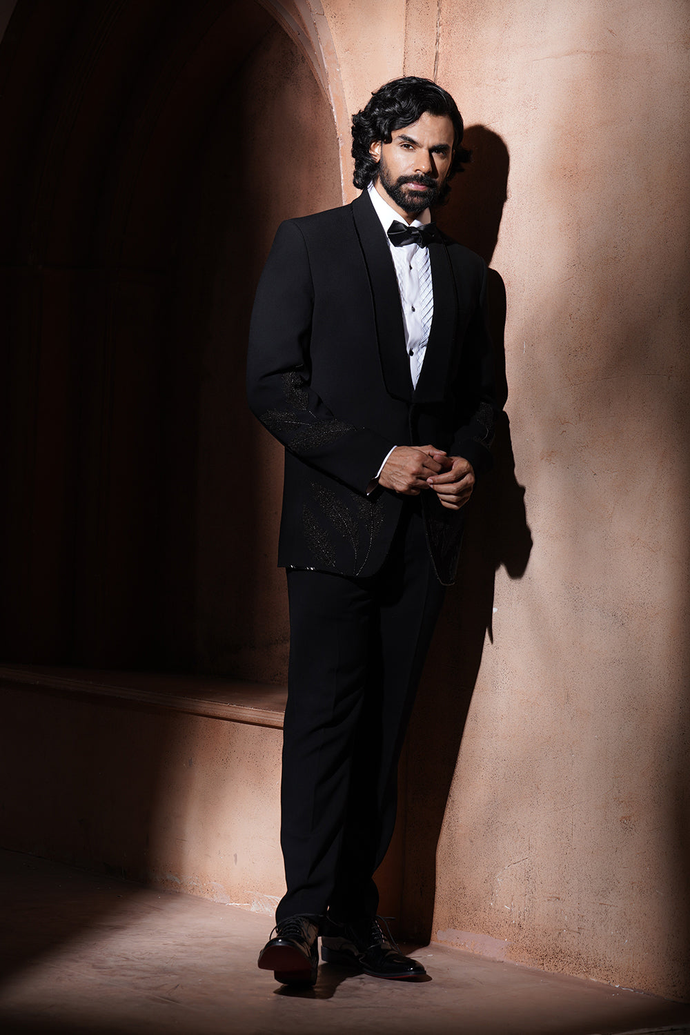 Tt Black Embroidered Tuxedo