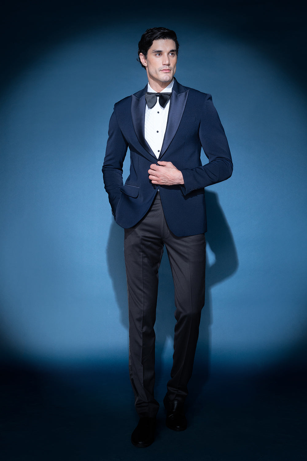 Navy Blue Satin Lapel Tuxedo Vmtu21