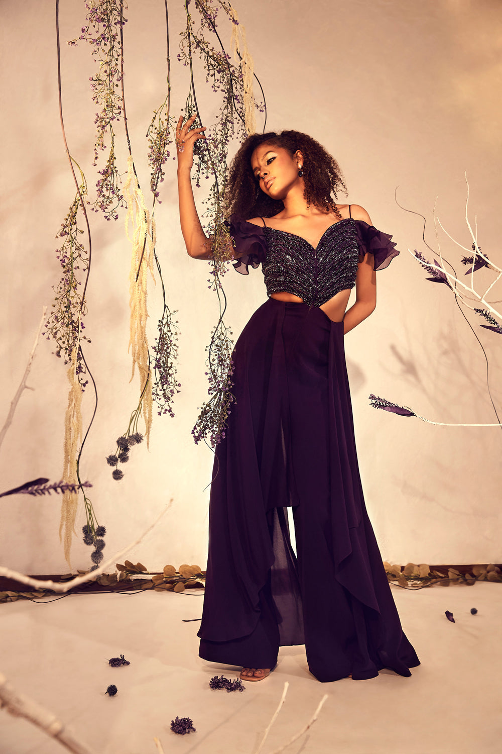 Purple Cut-Out Jumpsuit