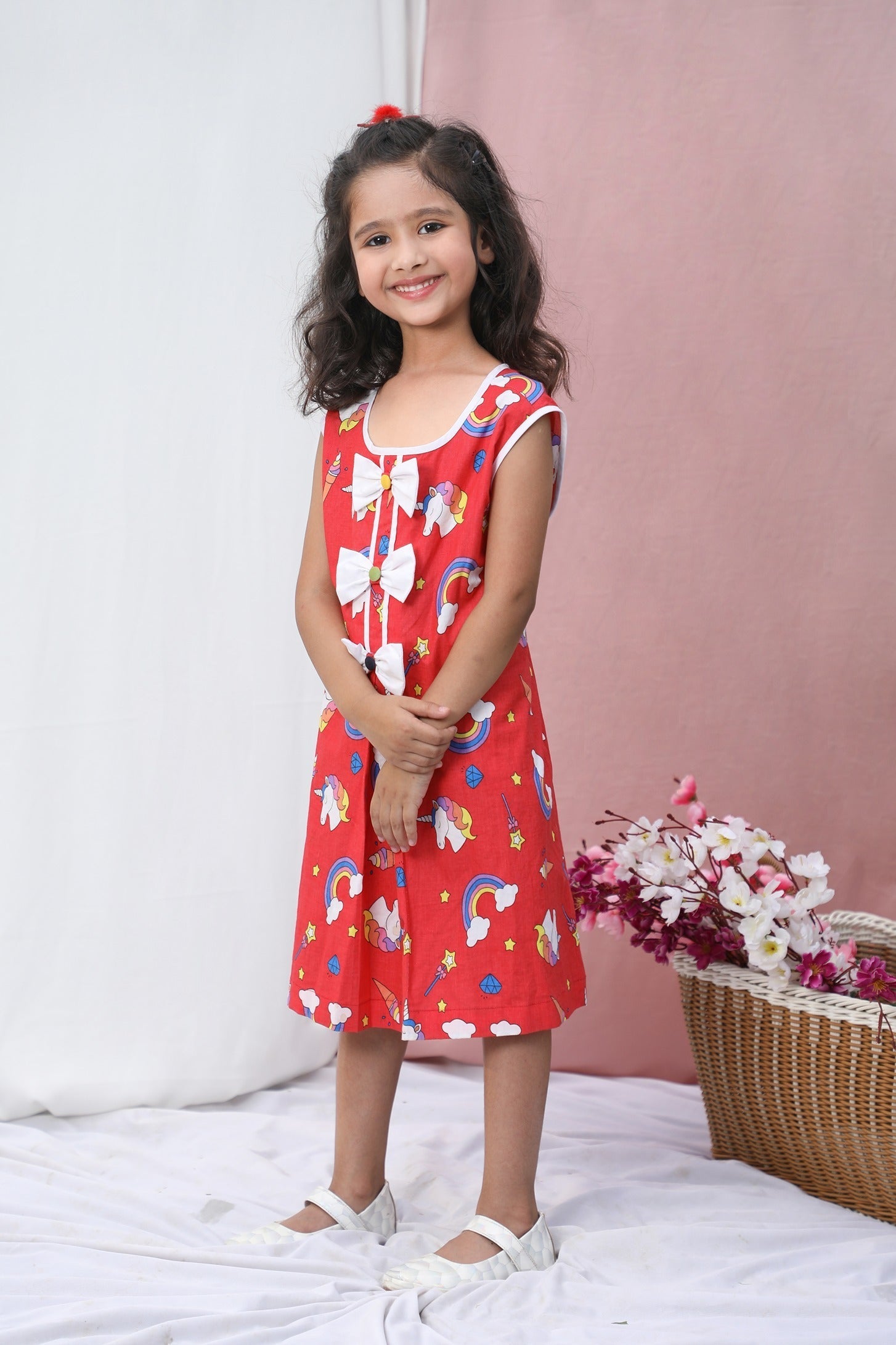 Unicorn Girls Sleeveless Cotton Dress - CuddlesClothing