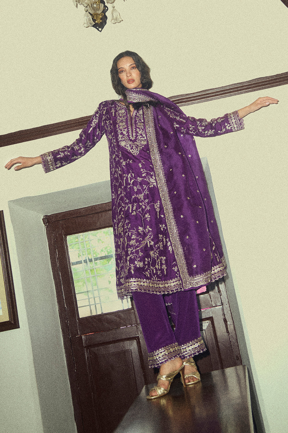 Aari Parrot A Line Kurta Set