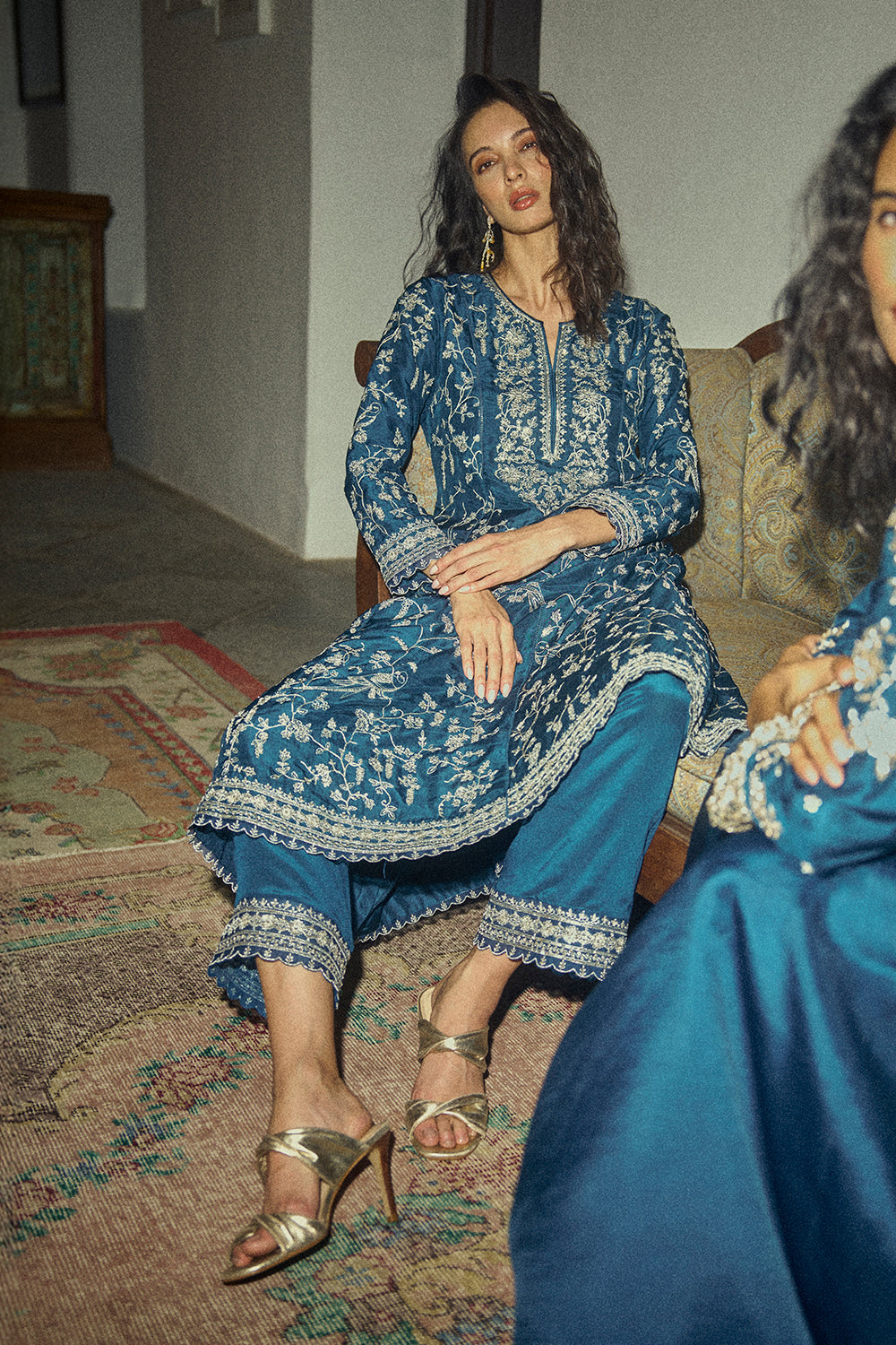 Aari Parrot A Line Kurta Set
