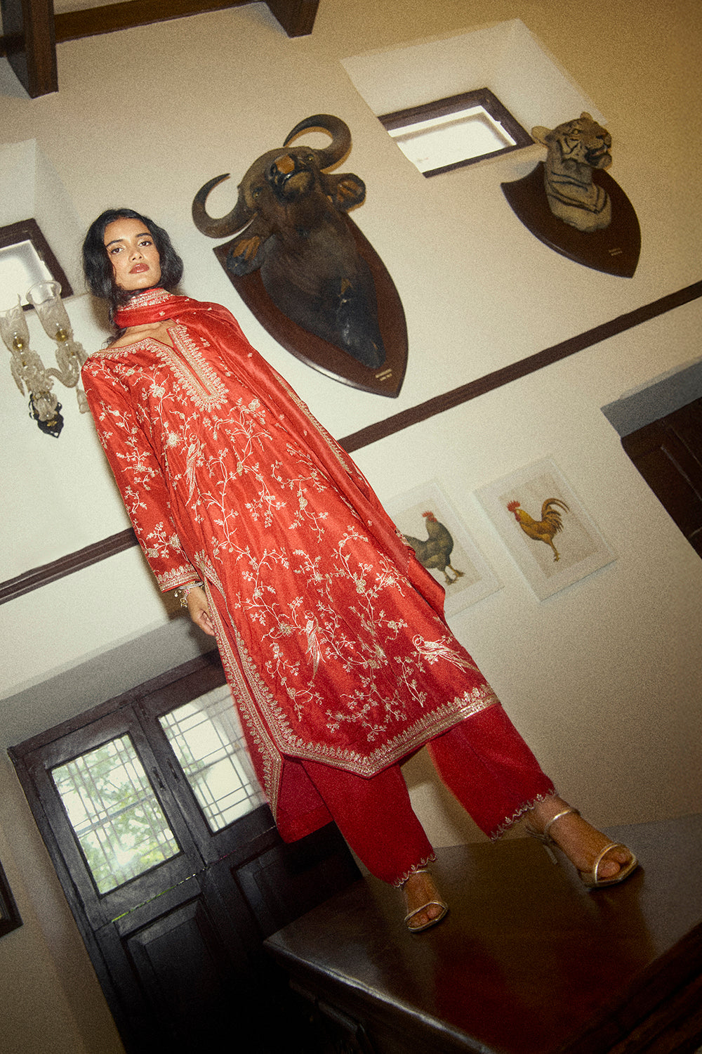 Aari Parrot Straight Cut Kurta Set