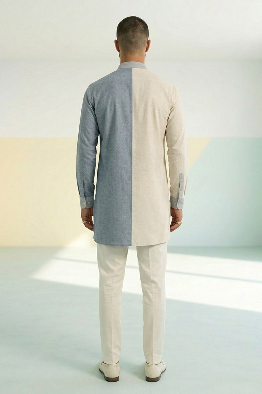 Colour Block Kurta Set - Anigo