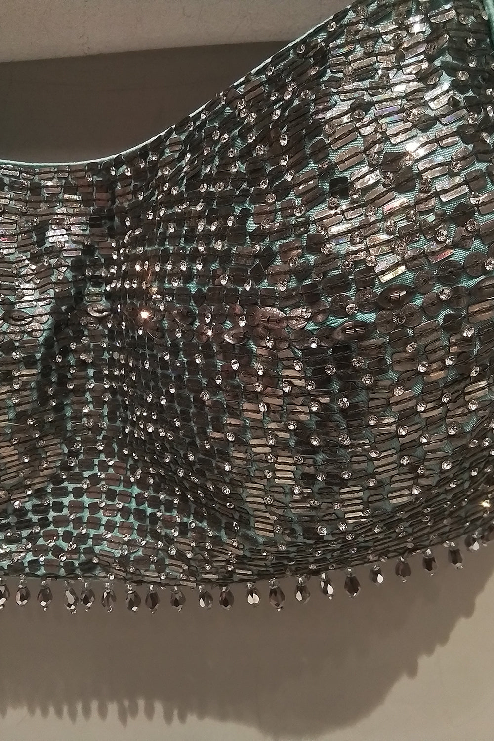 Aqua Blue Chiffon Saree