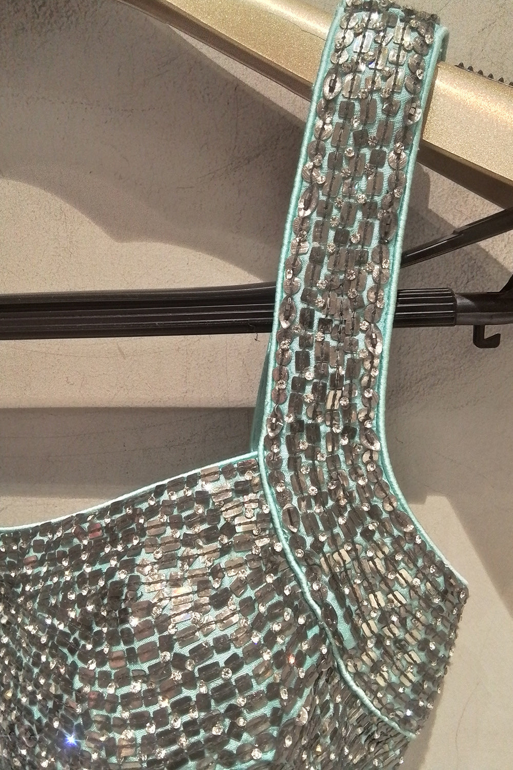 Aqua Blue Chiffon Saree