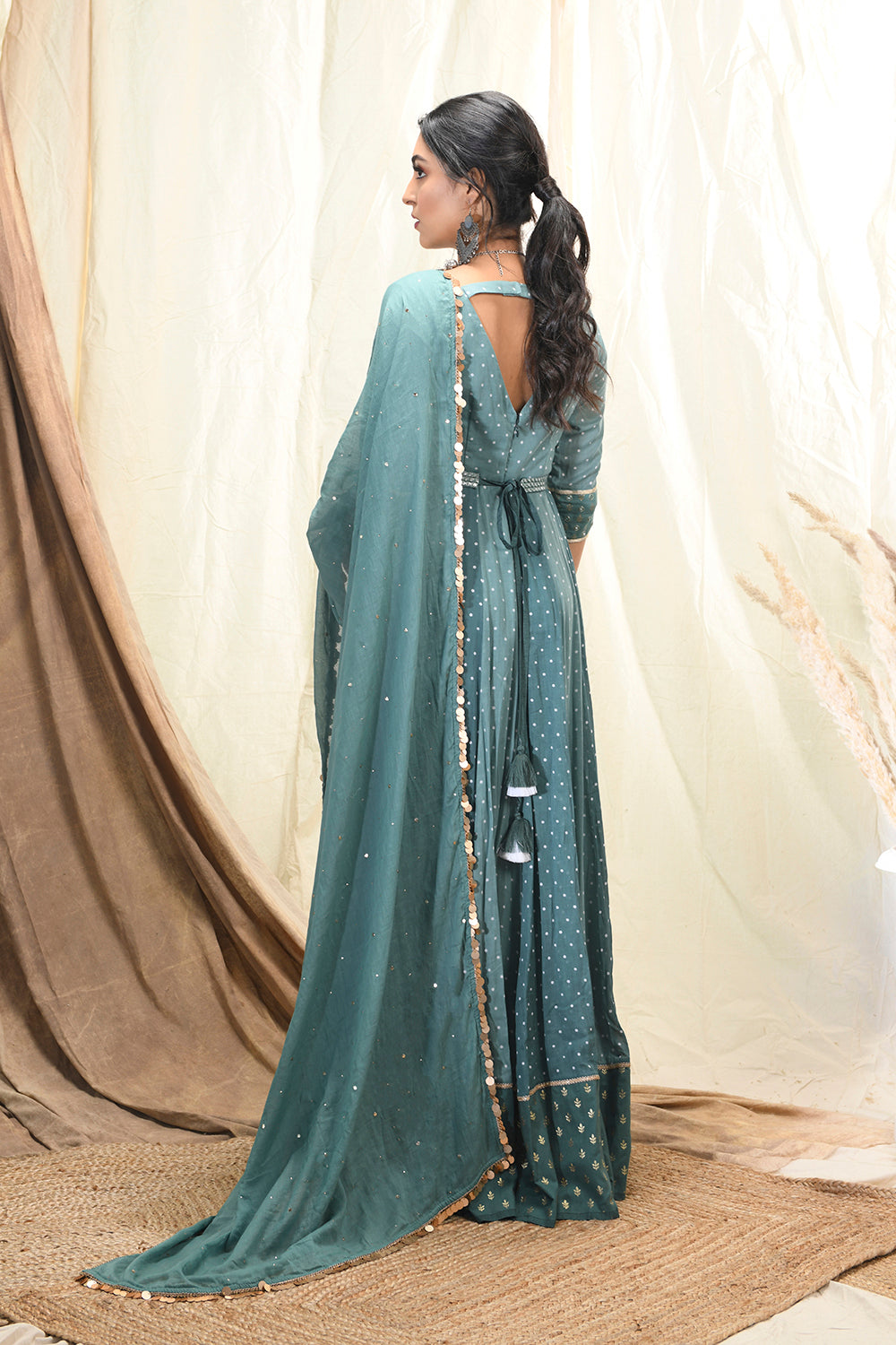 Aqua Green Anarkali Set