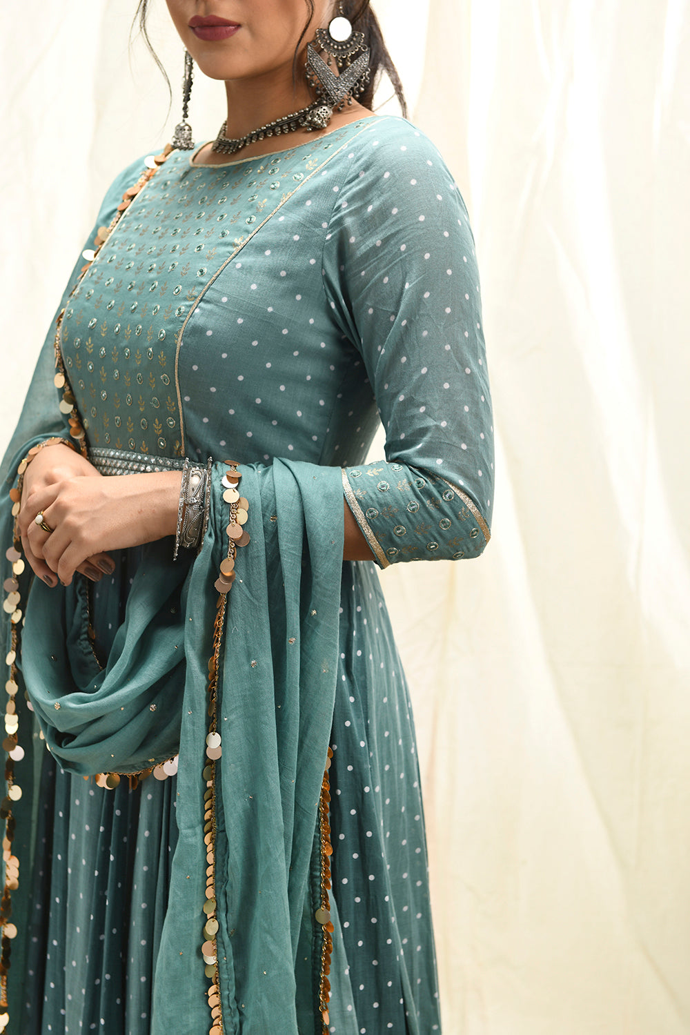 Aqua Green Anarkali Set