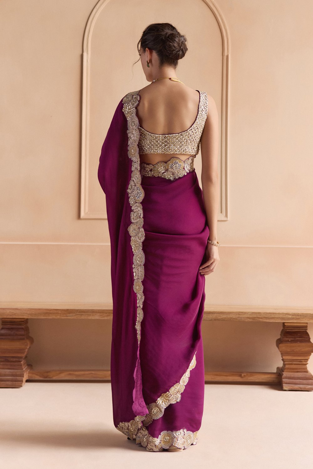Aubergine Saree Set