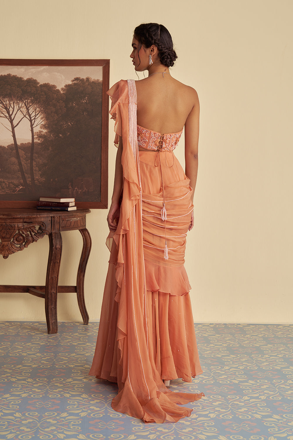 Autumn Embrace drape saree set
