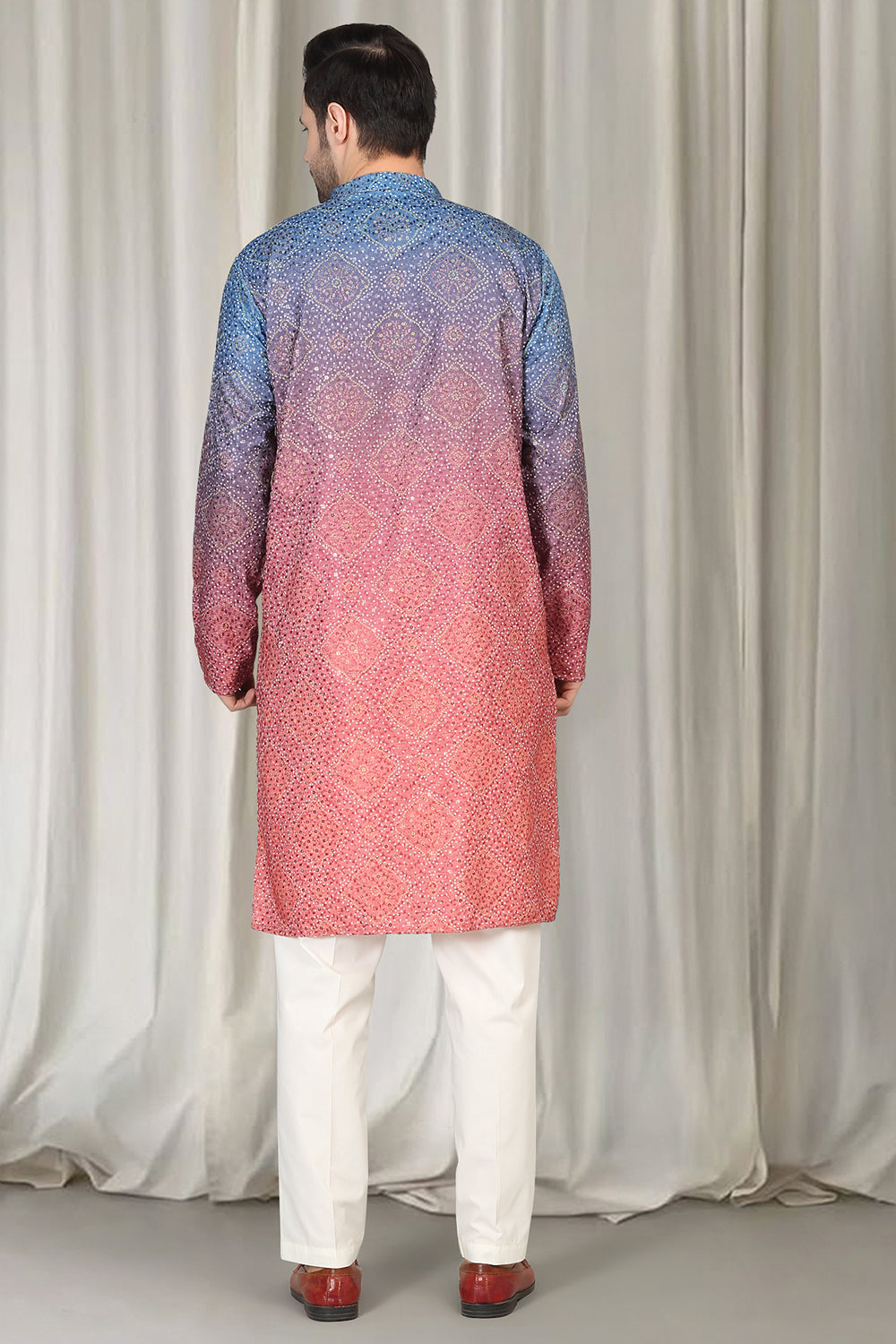 Bandhini  Bahaar Embroidered Kurta Set With Back Elastic Pants