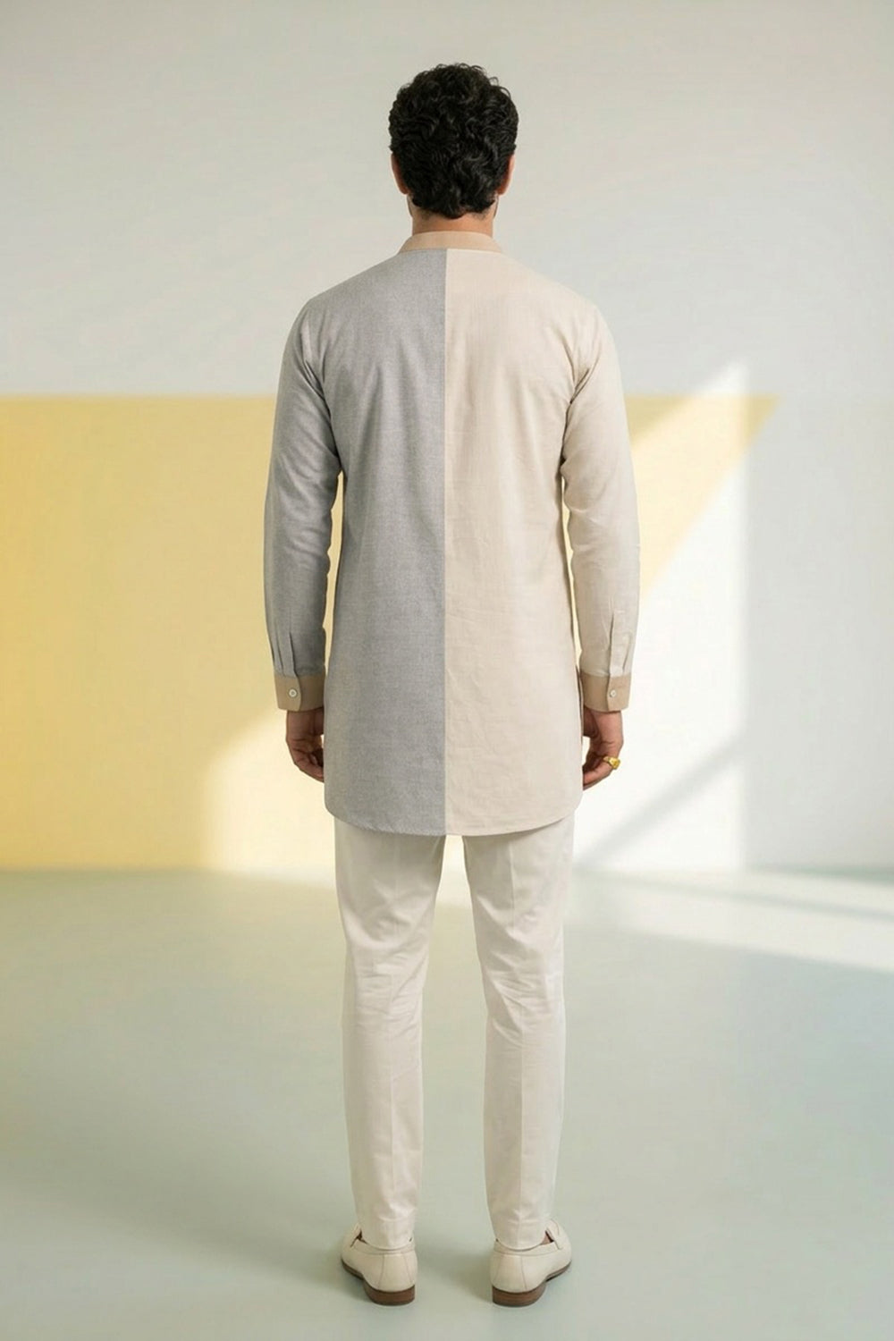 Colour Block Kurta Set - Basilio
