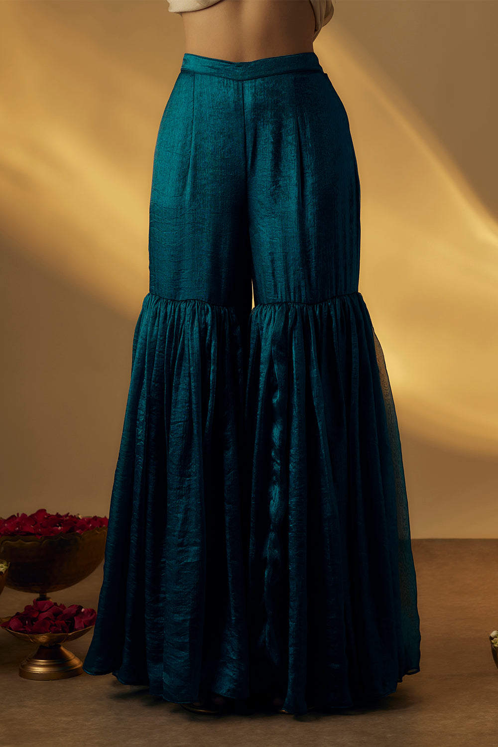 Beige and Teal Garara Set