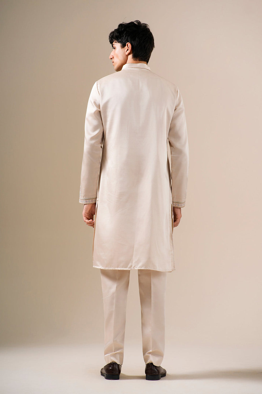Beige Bloomwork Kurta Set