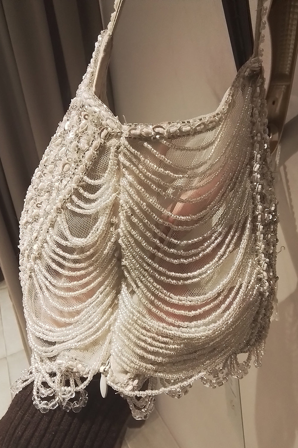 Beige Shimmer Georgette Saree