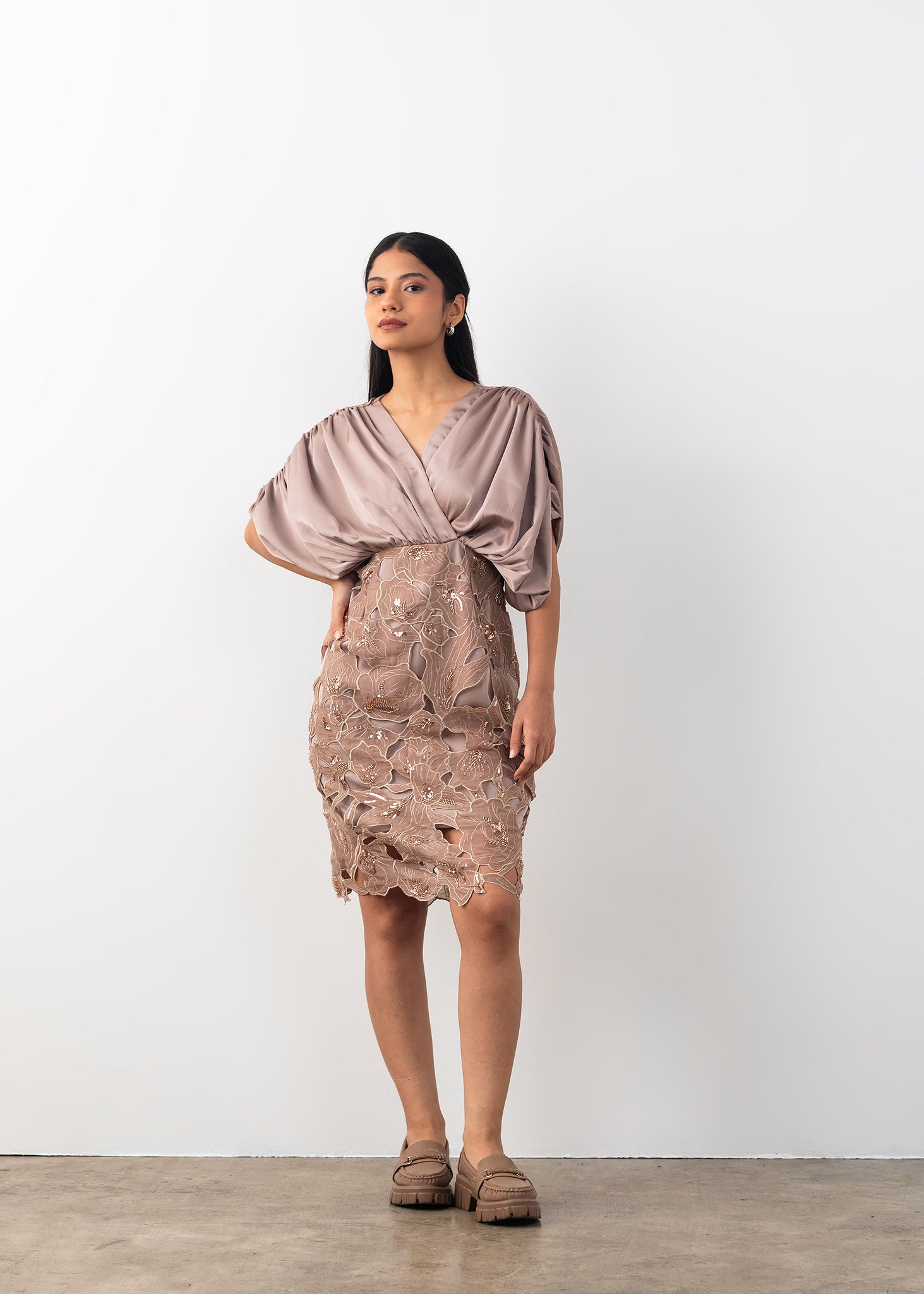 Cutwork Gather Dress