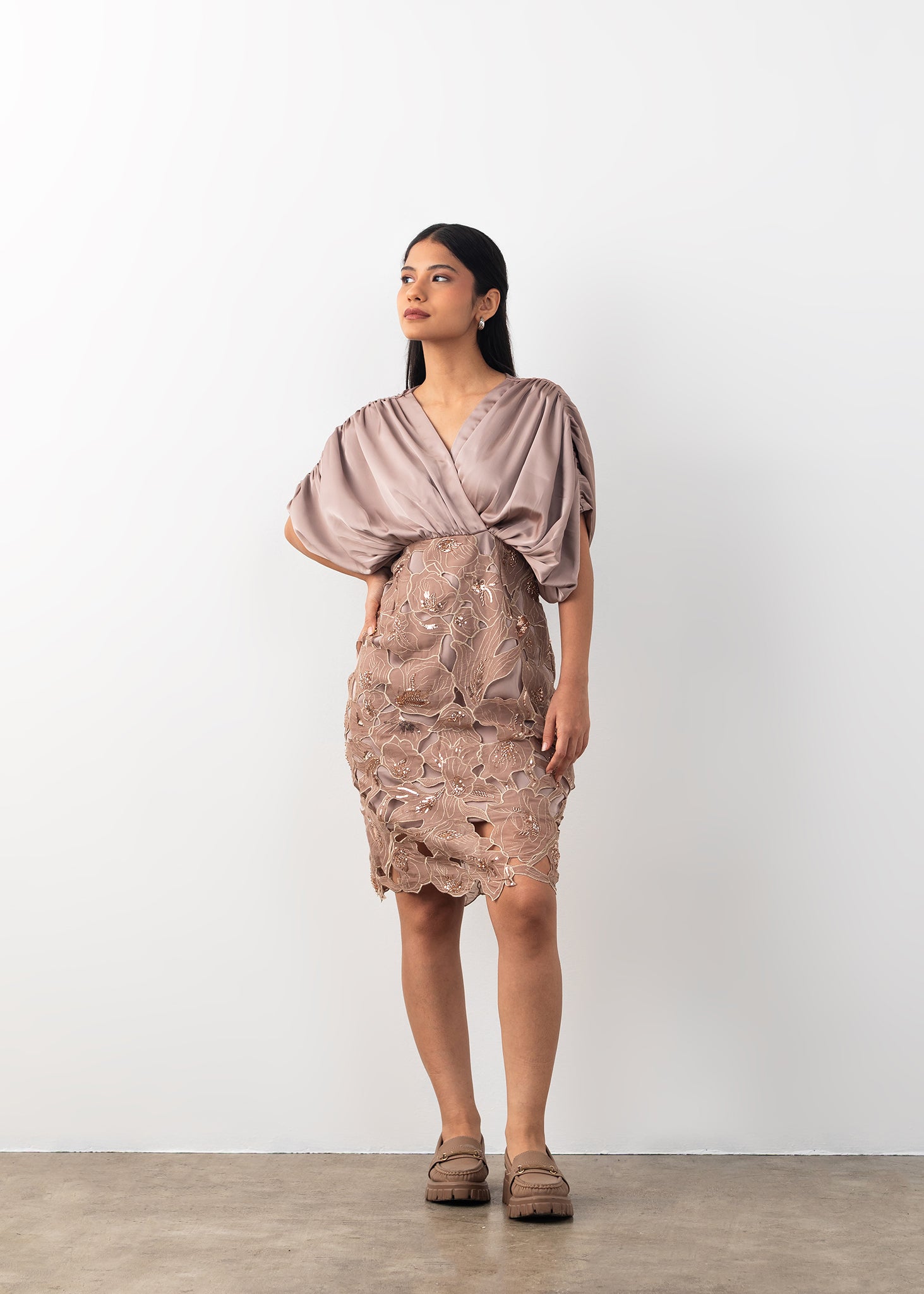 Cutwork Gather Dress