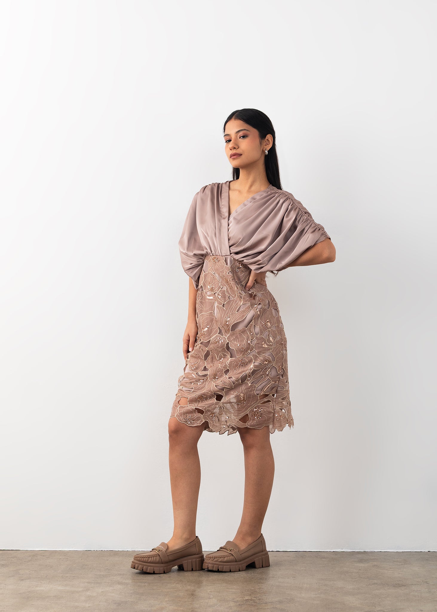 Cutwork Gather Dress