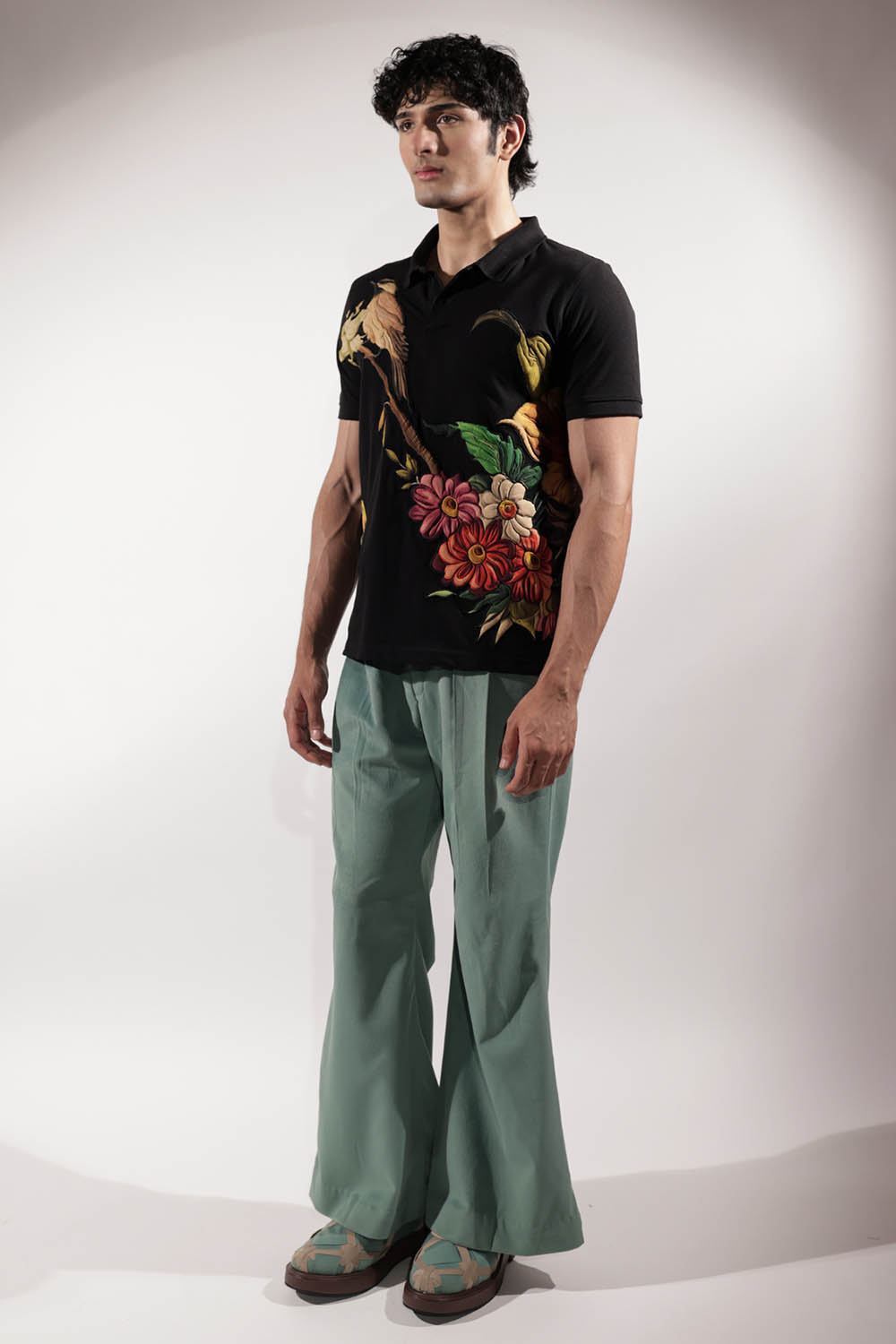 Bird & Floral Patchwork T-shirt