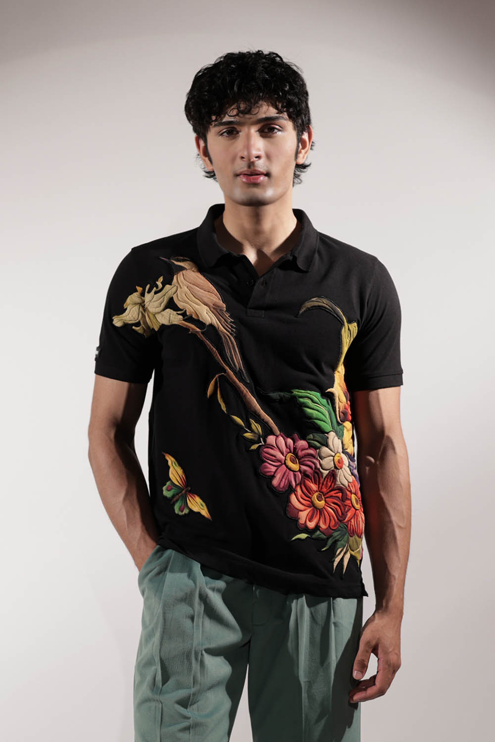 Bird & Floral Patchwork T-shirt