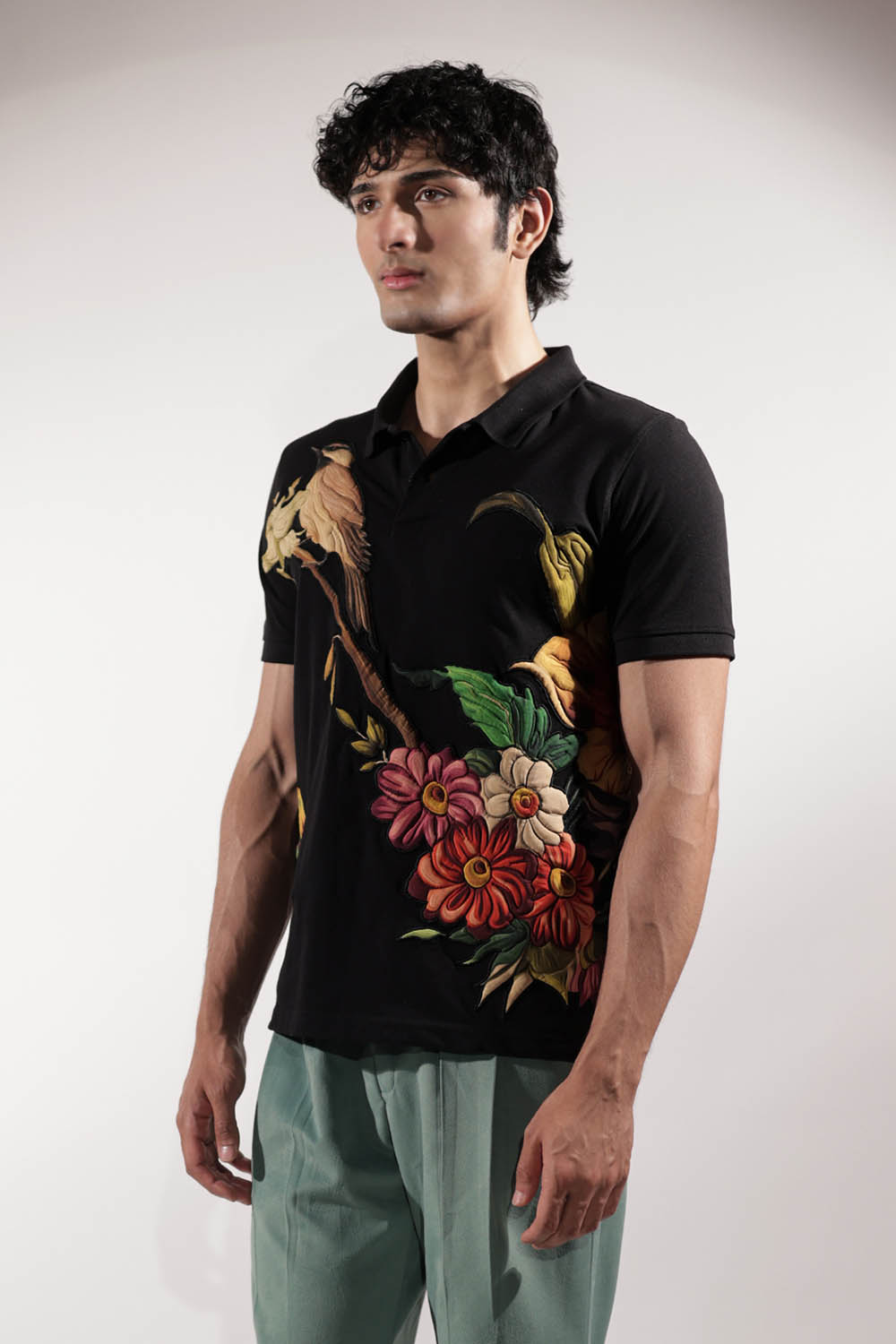 Bird & Floral Patchwork T-shirt