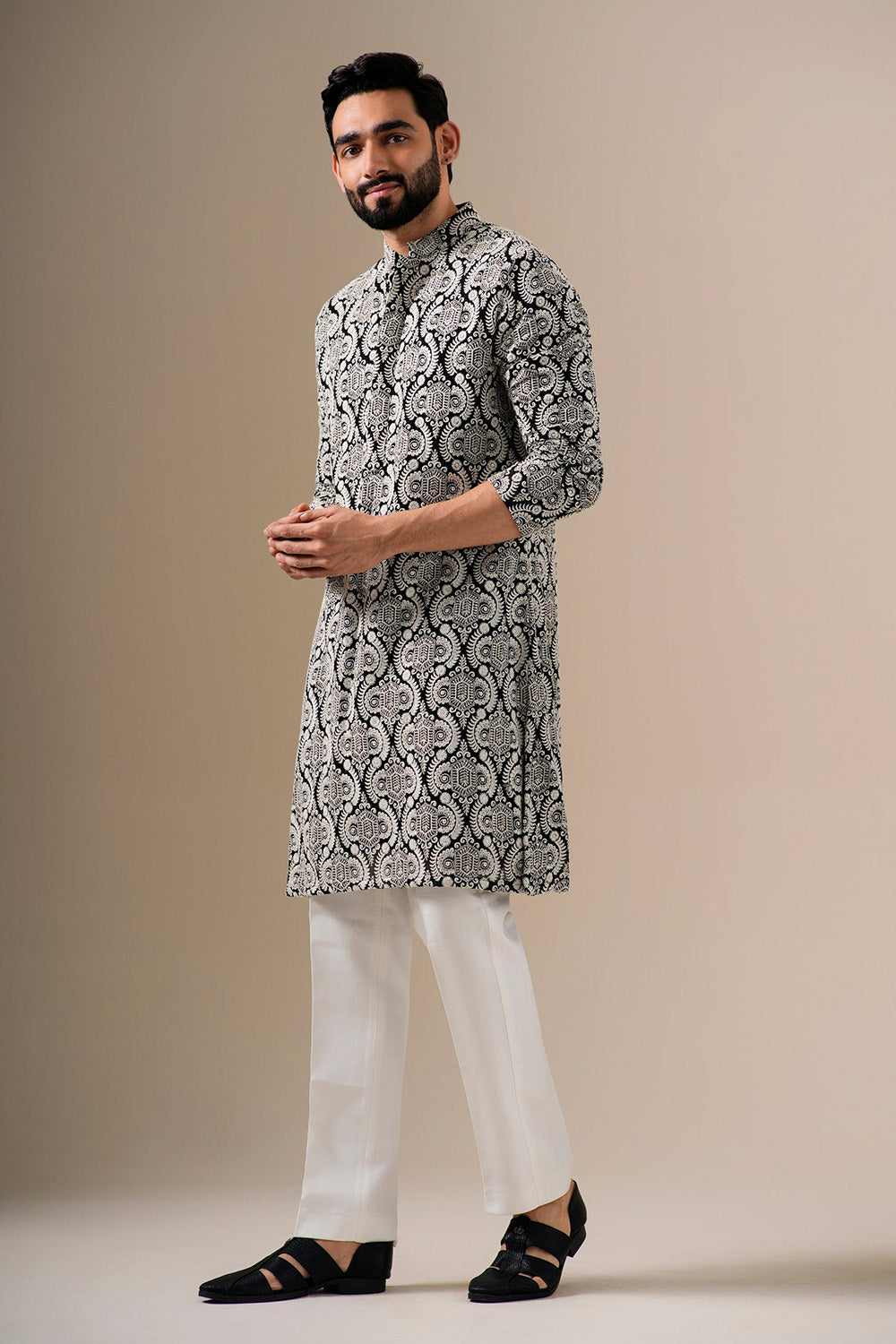 Black Heritage Kurta Set