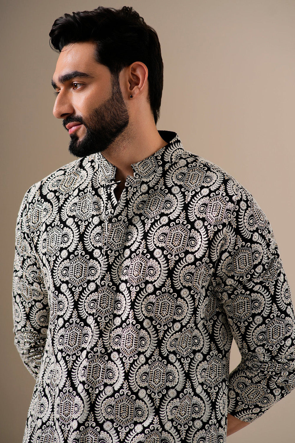 Black Heritage Kurta Set