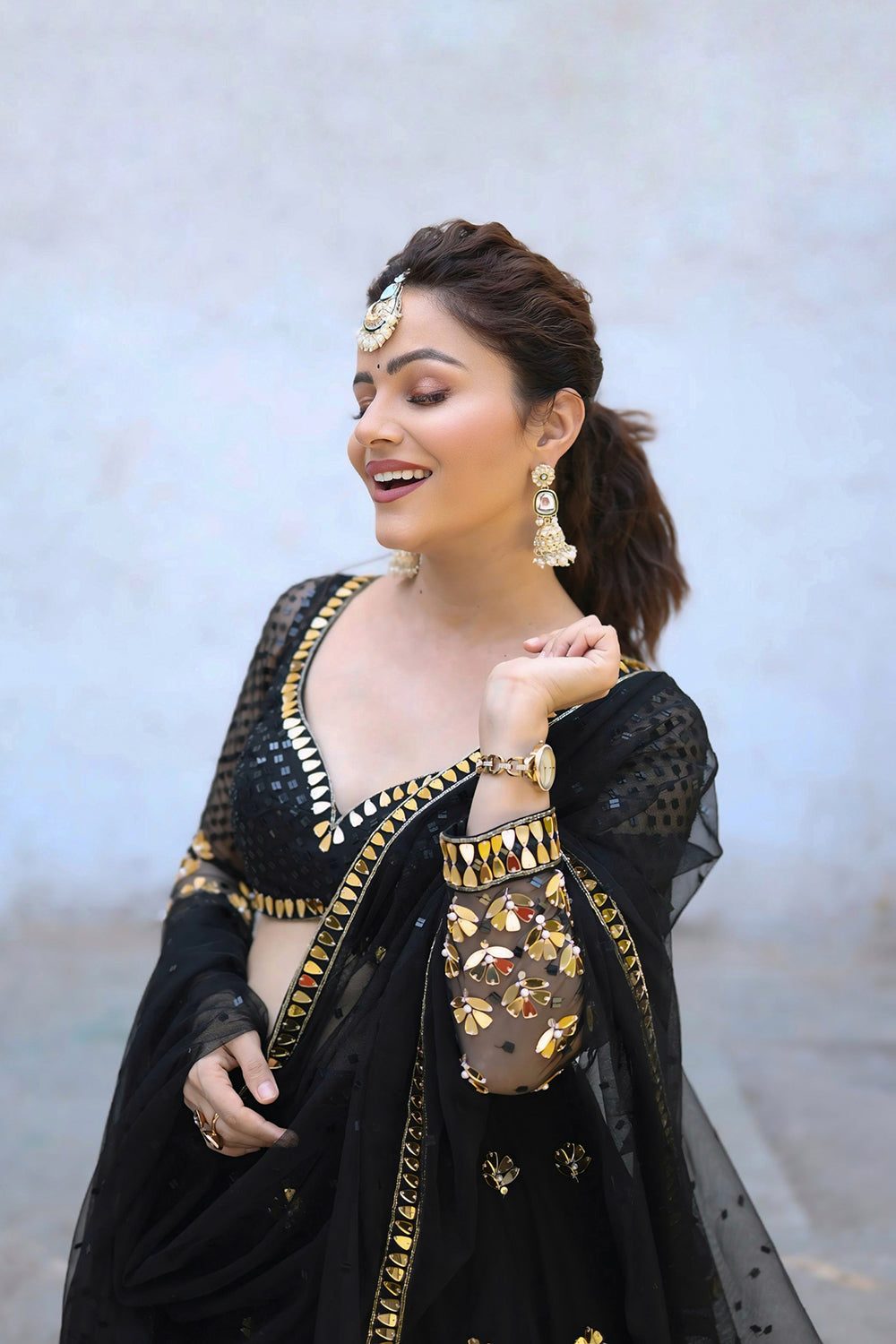 Black  Lehenga Set