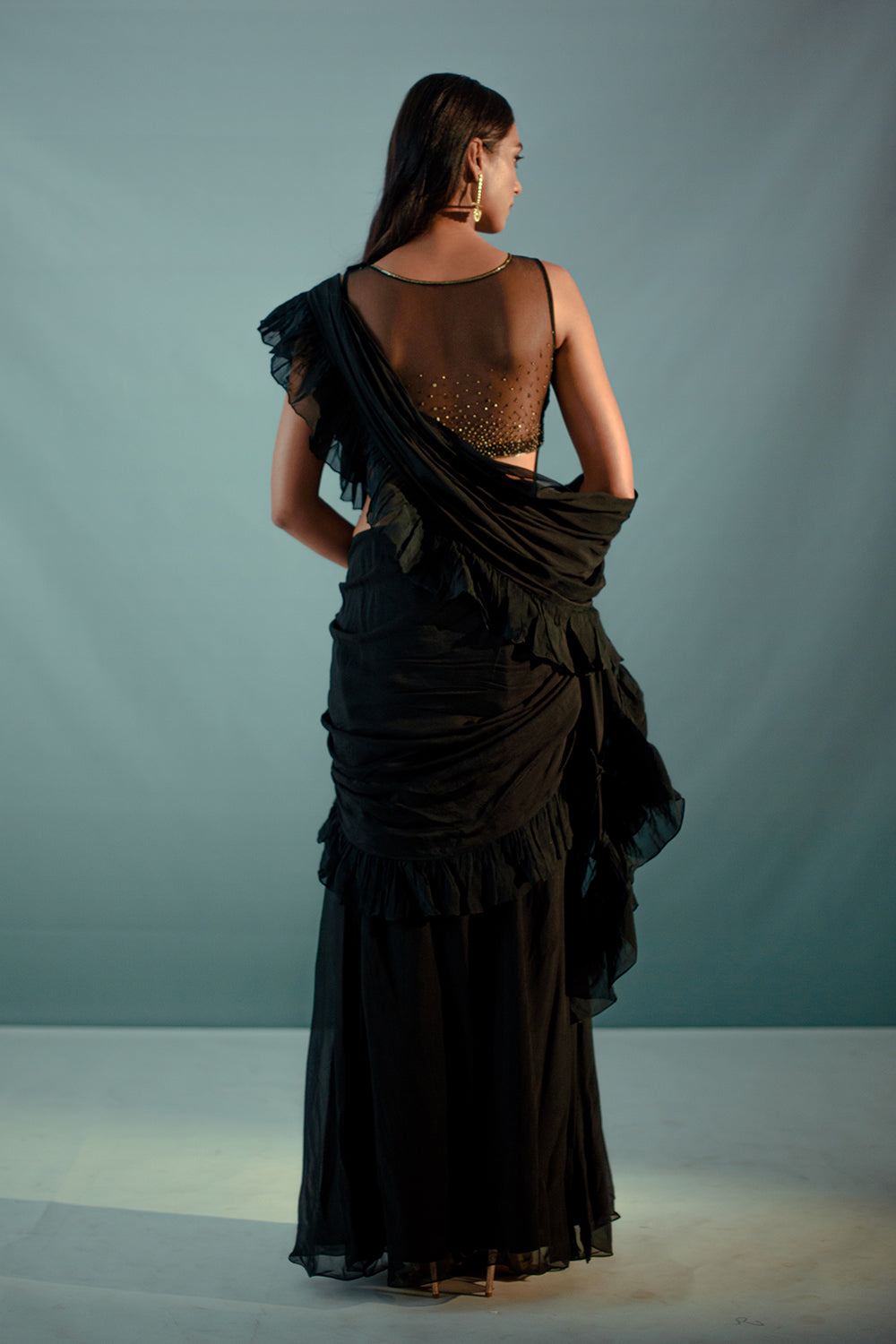Black  Saree Set