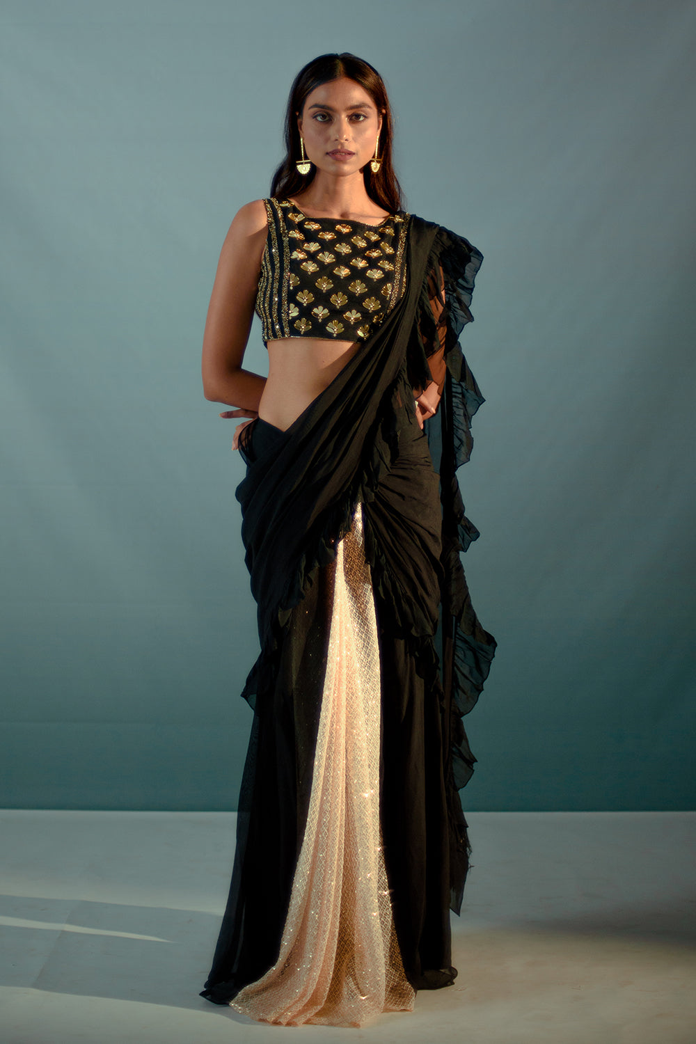 Black  Saree Set