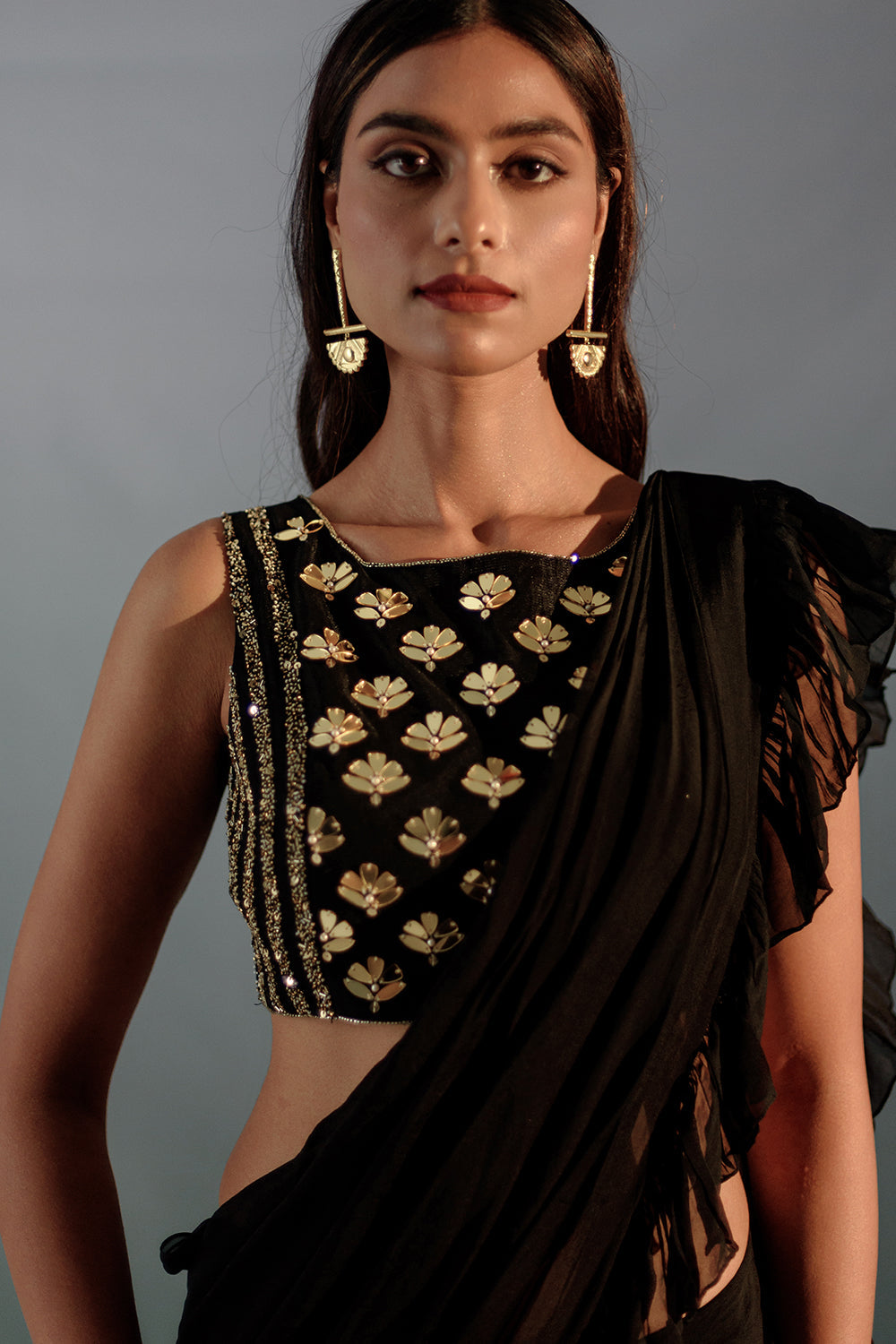 Black  Saree Set