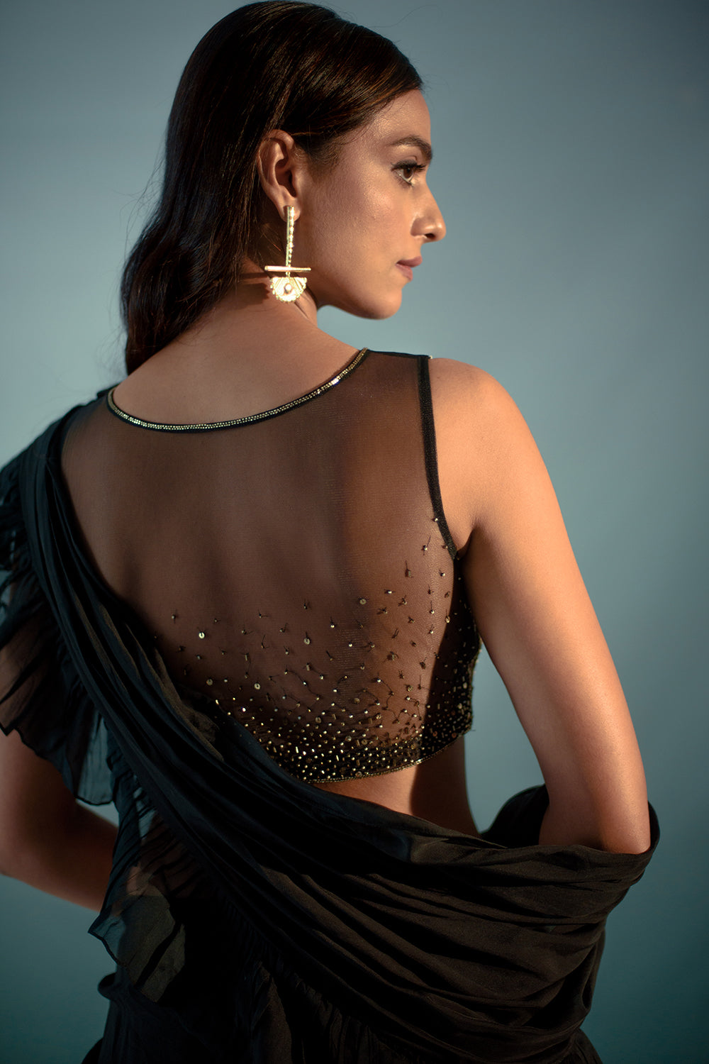 Black  Saree Set
