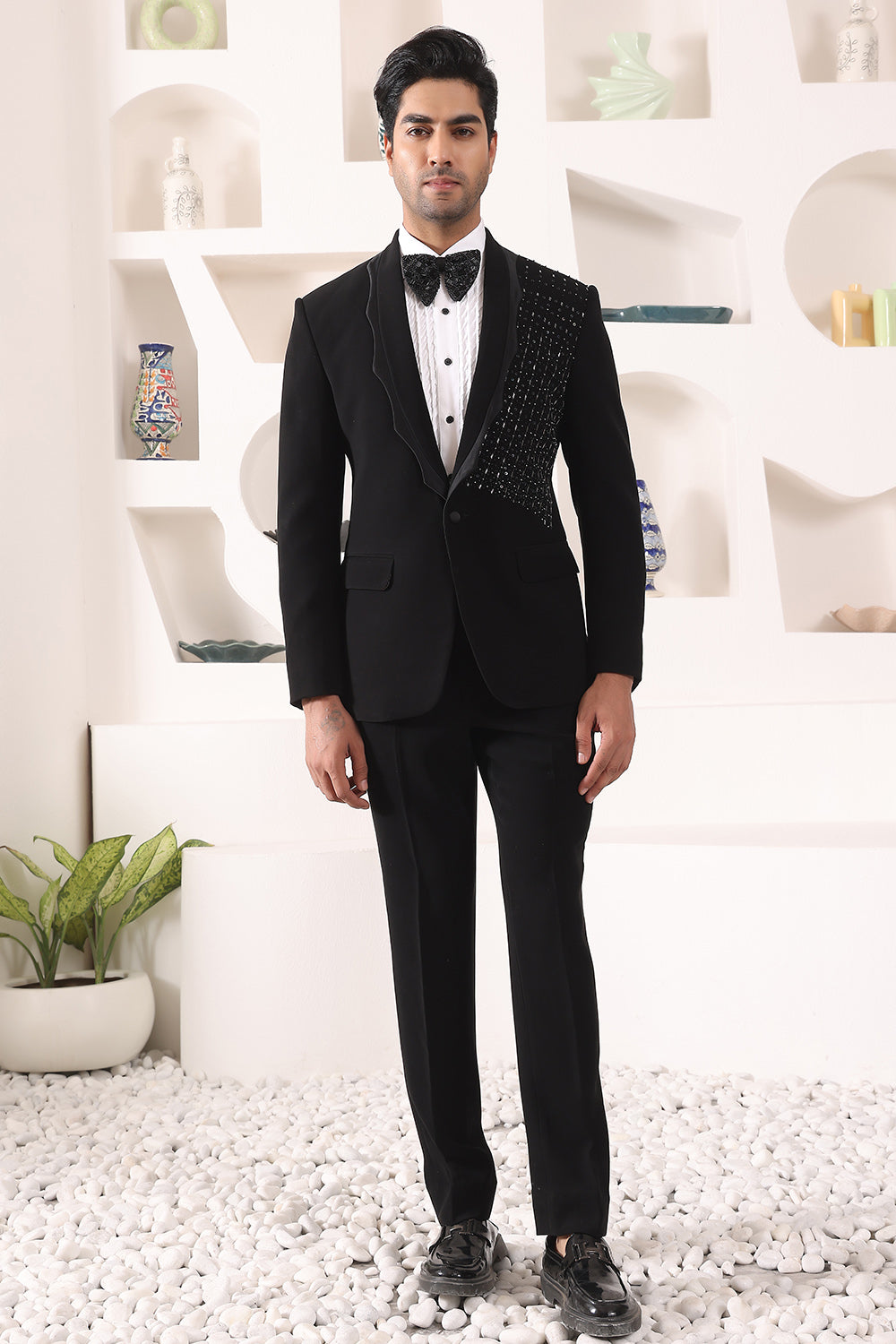 Black Tuxedo with Cutdaana Details