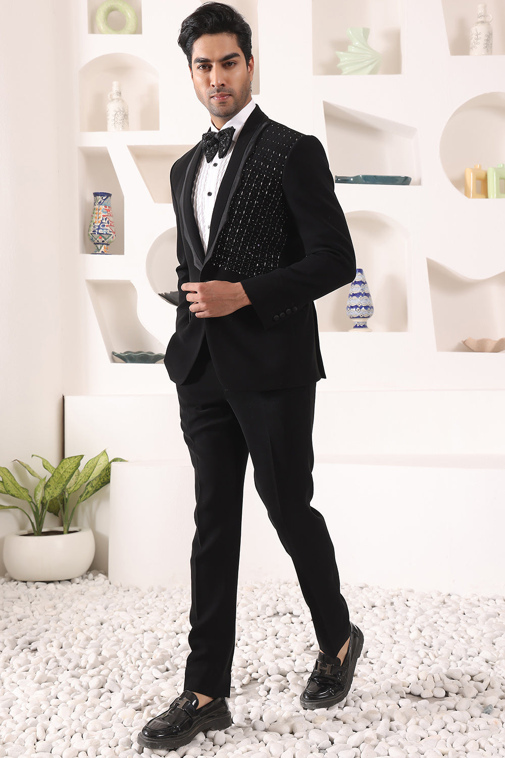 Black Tuxedo with Cutdaana Details